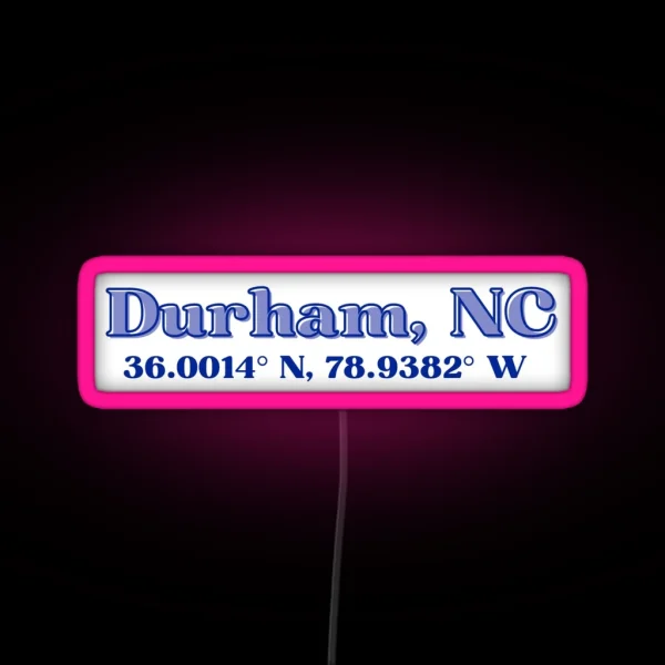 Durham NC Coordinates RGB Neon Sign