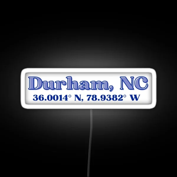 Durham NC Coordinates RGB Neon Sign