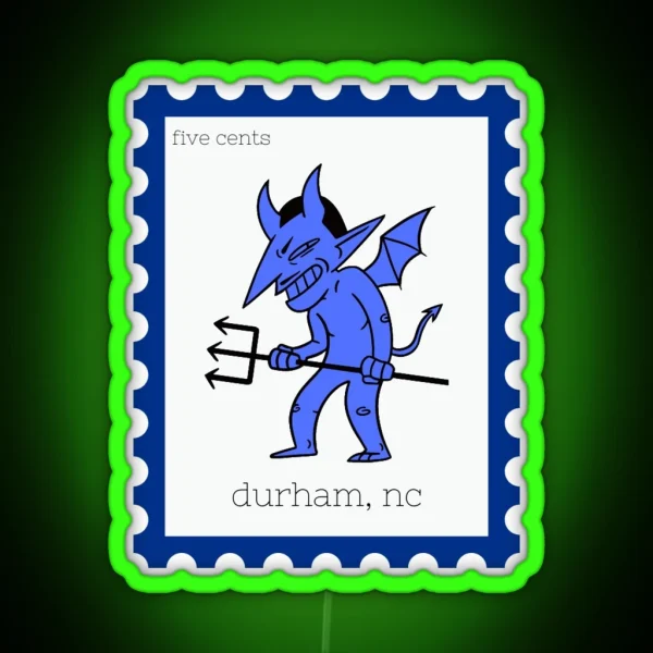 Durham NC Stamp RGB Neon Sign