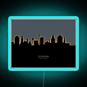 Durham North Carolina Skyline RGB Neon Sign