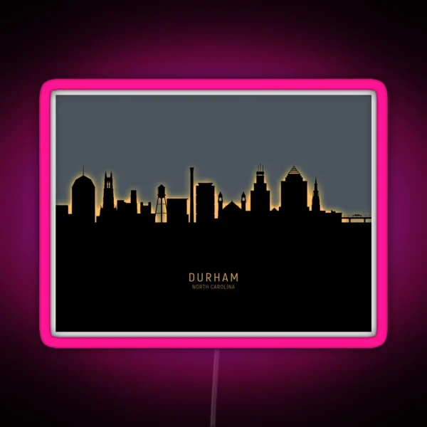 Durham North Carolina Skyline RGB Neon Sign
