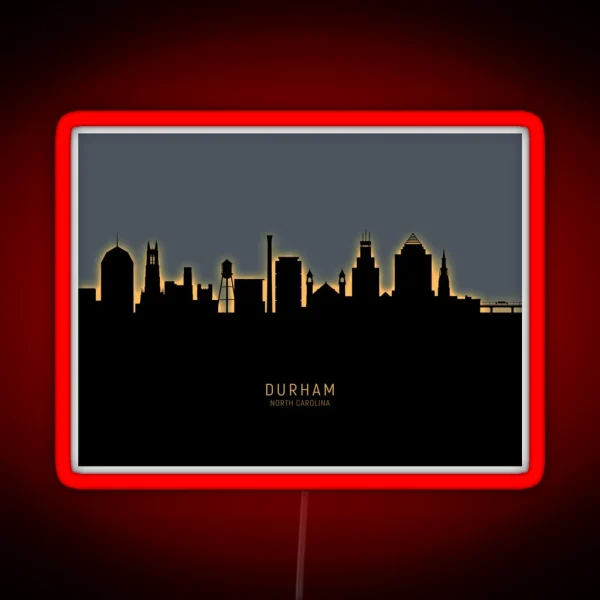 Durham North Carolina Skyline RGB Neon Sign