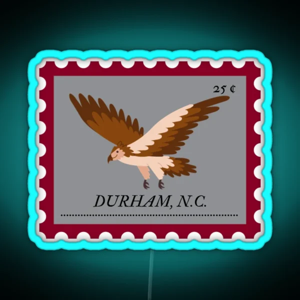 Durham North Carolina Stamp RGB Neon Sign