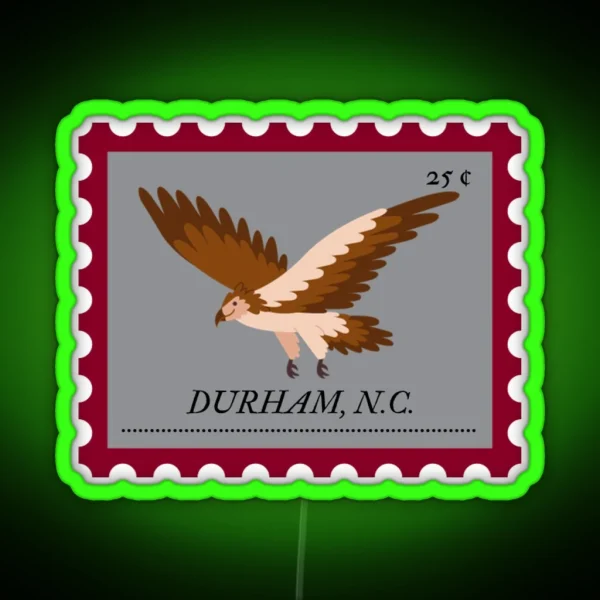 Durham North Carolina Stamp RGB Neon Sign