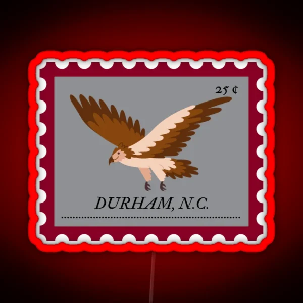 Durham North Carolina Stamp RGB Neon Sign