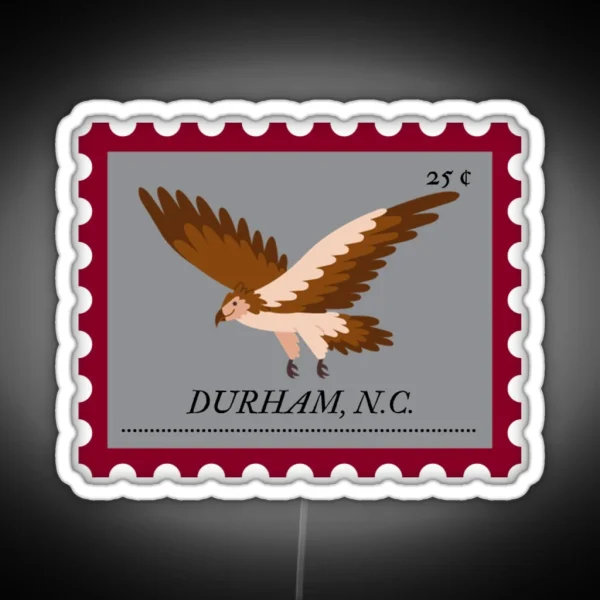 Durham North Carolina Stamp RGB Neon Sign