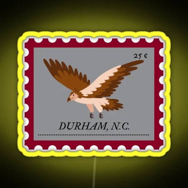 Durham North Carolina Stamp RGB Neon Sign