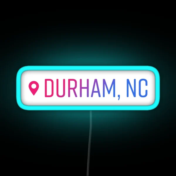 Durham Social Media Location Pin RGB Neon Sign