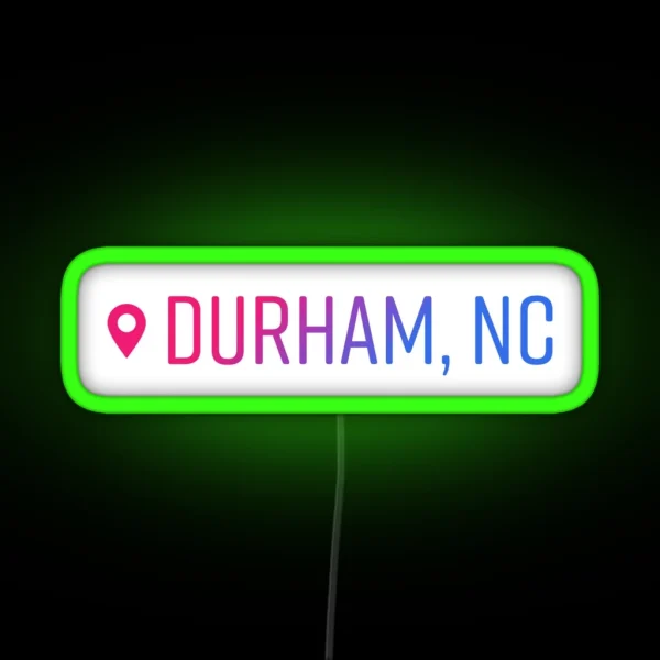 Durham Social Media Location Pin RGB Neon Sign