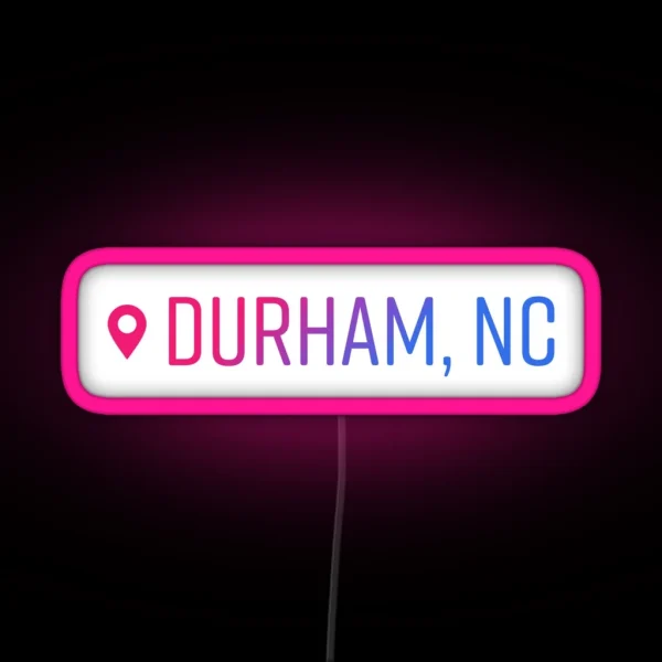 Durham Social Media Location Pin RGB Neon Sign
