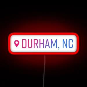 Durham Social Media Location Pin RGB Neon Sign