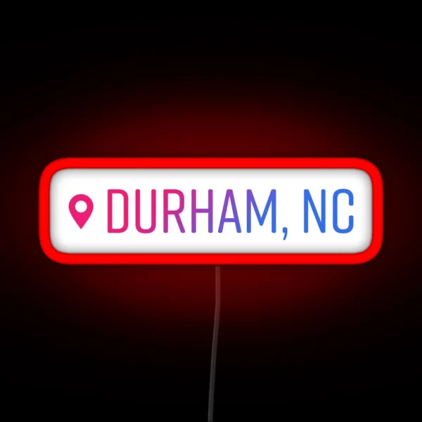Durham Social Media Location Pin RGB Neon Sign