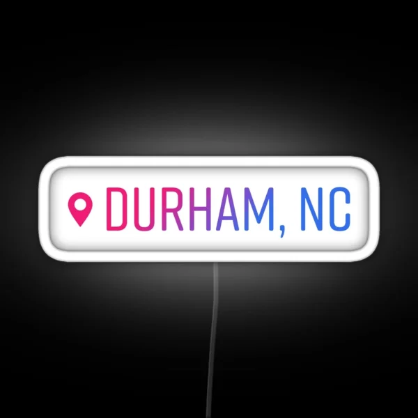 Durham Social Media Location Pin RGB Neon Sign