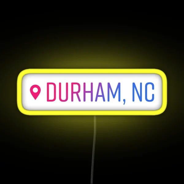Durham Social Media Location Pin RGB Neon Sign