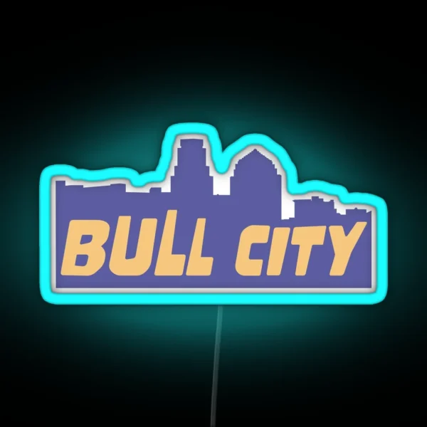 Durham The Bull City Skyline RGB Neon Sign