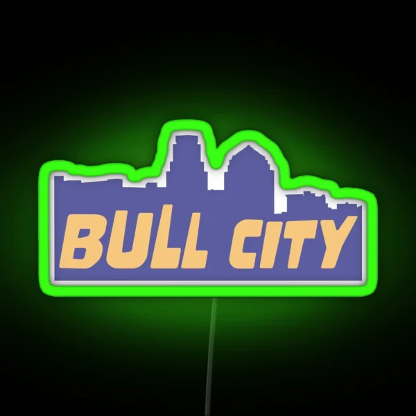 Durham The Bull City Skyline RGB Neon Sign