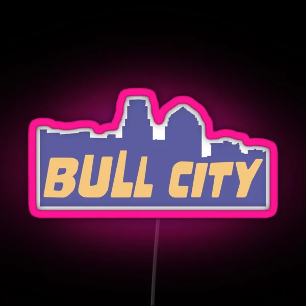 Durham The Bull City Skyline RGB Neon Sign