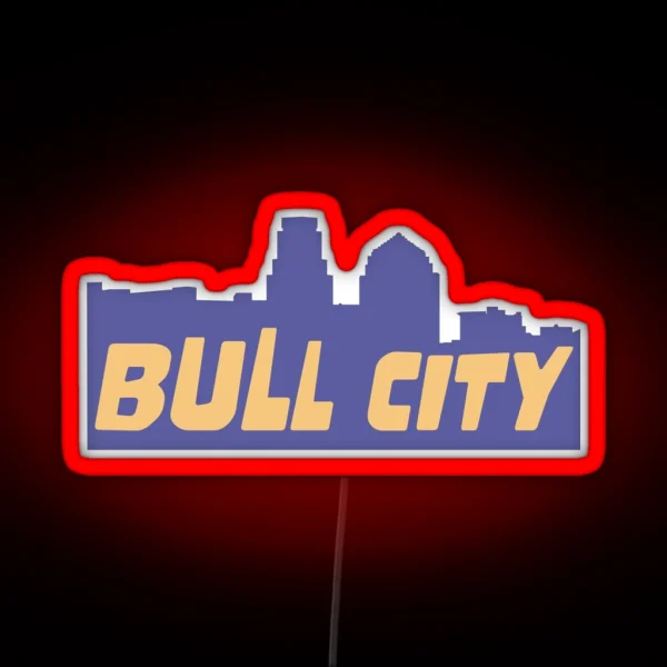 Durham The Bull City Skyline RGB Neon Sign