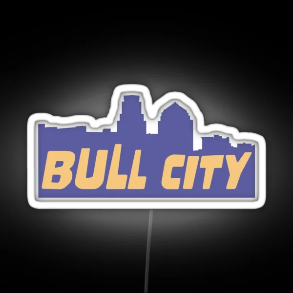 Durham The Bull City Skyline RGB Neon Sign