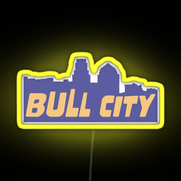 Durham The Bull City Skyline RGB Neon Sign