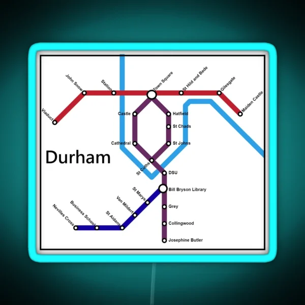 Durham Tube Map RGB Neon Sign