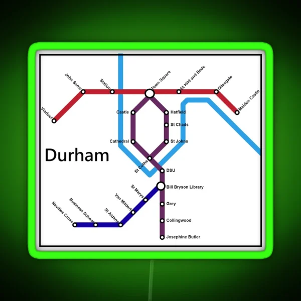 Durham Tube Map RGB Neon Sign