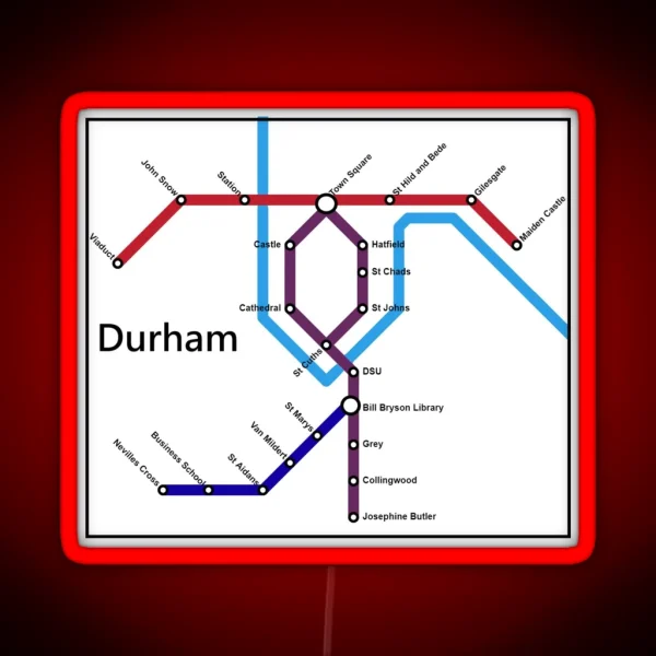 Durham Tube Map RGB Neon Sign