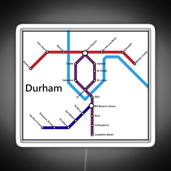 Durham Tube Map RGB Neon Sign