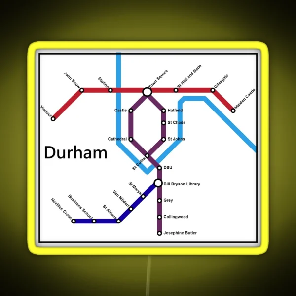 Durham Tube Map RGB Neon Sign