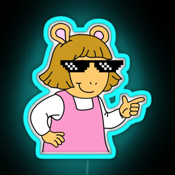 DW Arthur Thug Life RGB Neon Sign