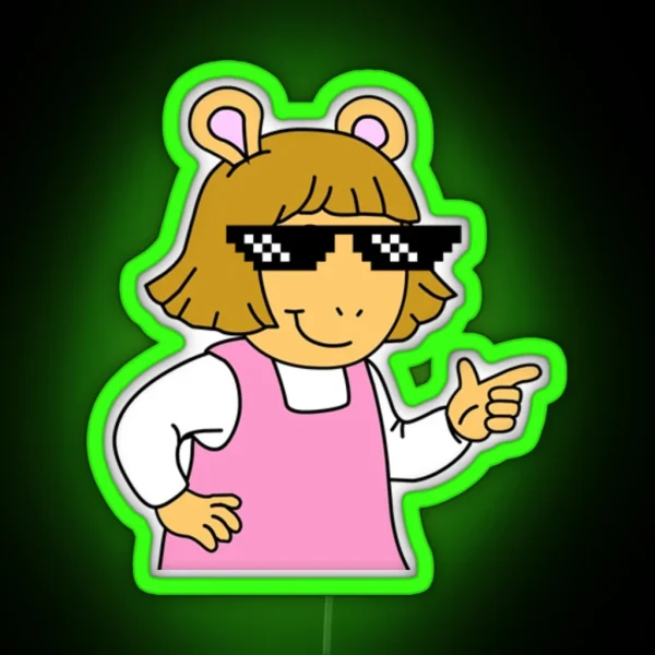 DW Arthur Thug Life RGB Neon Sign