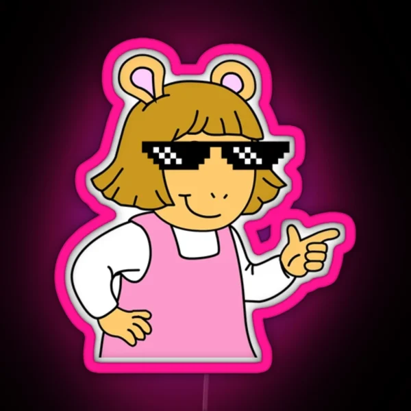 DW Arthur Thug Life RGB Neon Sign