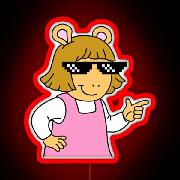 DW Arthur Thug Life RGB Neon Sign