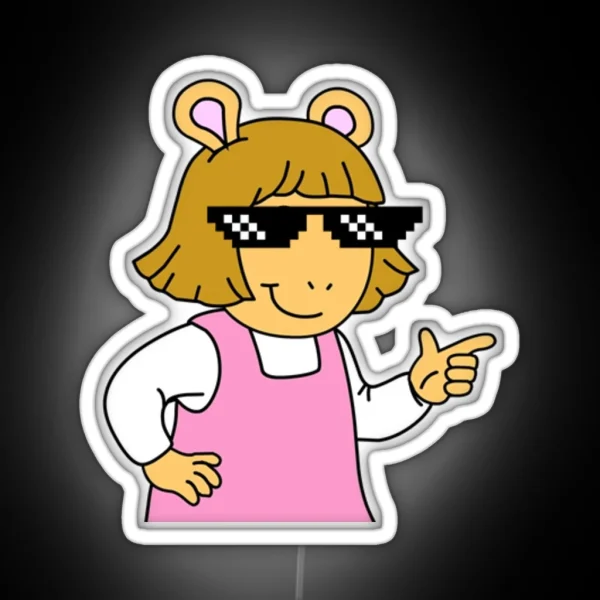 DW Arthur Thug Life RGB Neon Sign