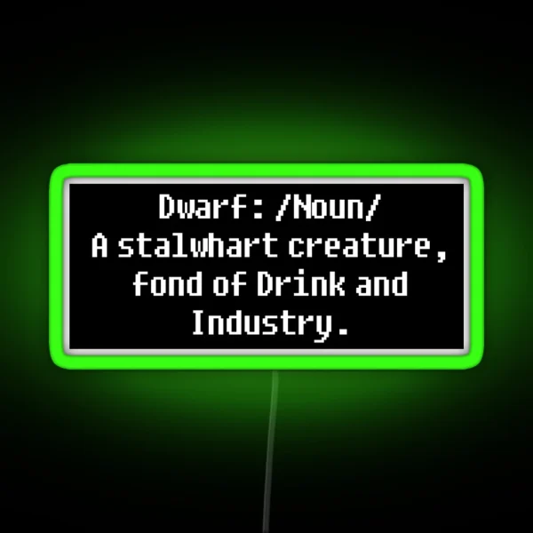 Dwarven Ingenuity Simple RGB Neon Sign