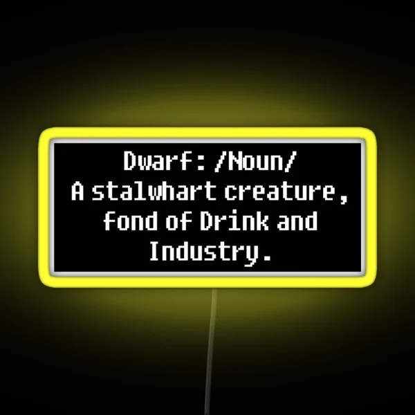 Dwarven Ingenuity Simple RGB Neon Sign