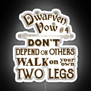 Dwarven Vow 4 RGB Neon Sign