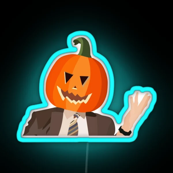 Dwight In A Pumpkin RGB Neon Sign