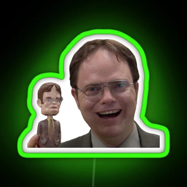 Dwight Schrute Bobblehead The Office RGB Neon Sign