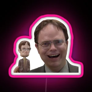 Dwight Schrute Bobblehead The Office RGB Neon Sign