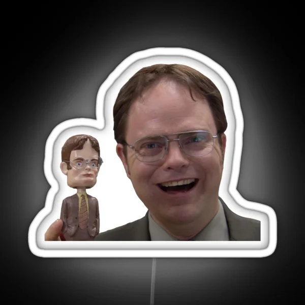 Dwight Schrute Bobblehead The Office RGB Neon Sign