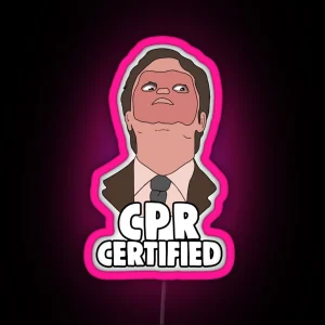 Dwight Schrute CPR Certified RGB Neon Sign