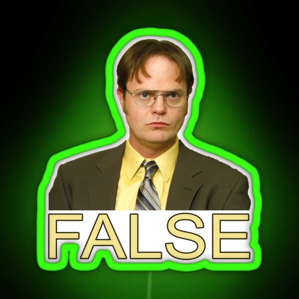 Dwight Schrute FALSE Cushion Led Mug Long Led RGB Neon Sign