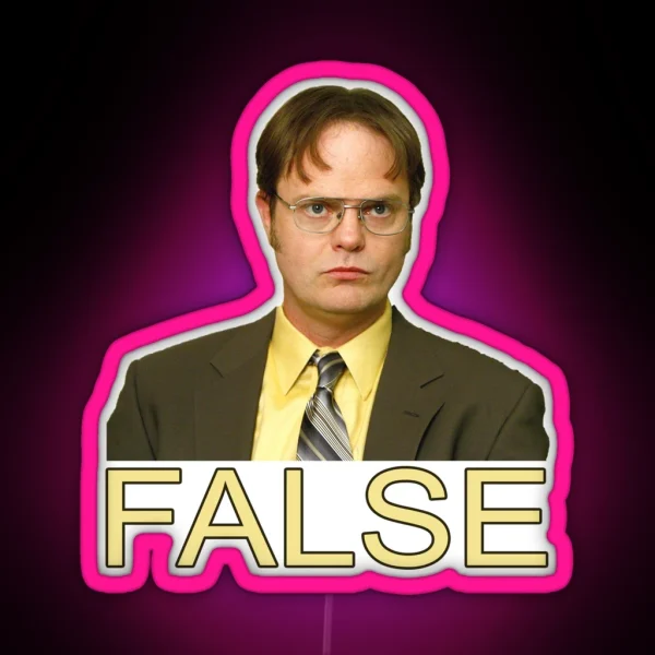 Dwight Schrute FALSE Cushion Led Mug Long Led RGB Neon Sign