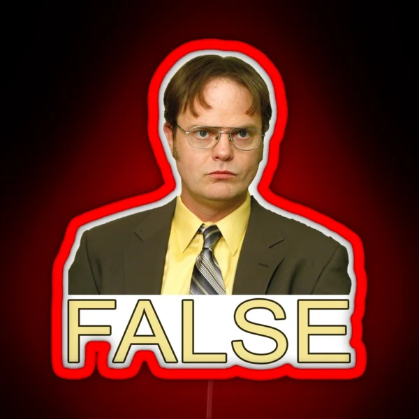 Dwight Schrute FALSE Cushion Led Mug Long Led RGB Neon Sign