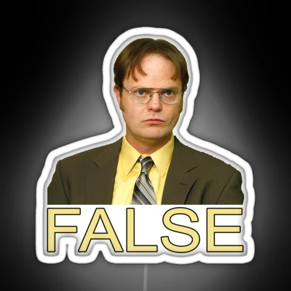 Dwight Schrute FALSE Cushion Led Mug Long Led RGB Neon Sign
