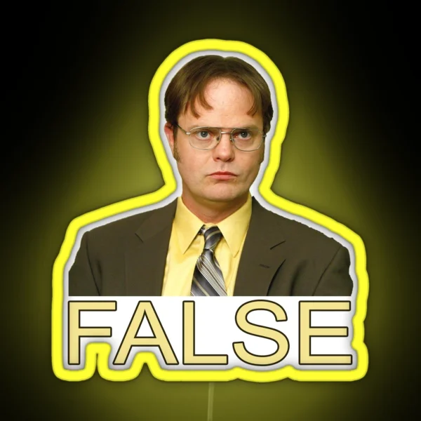 Dwight Schrute FALSE Cushion Led Mug Long Led RGB Neon Sign