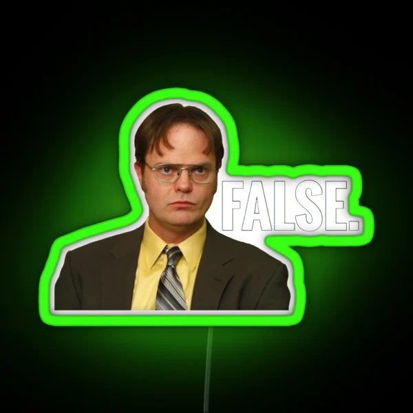 Dwight Schrute False RGB Neon Sign
