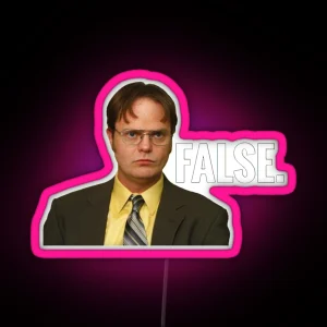 Dwight Schrute False RGB Neon Sign