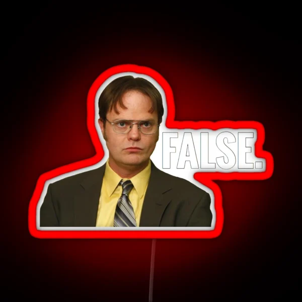 Dwight Schrute False RGB Neon Sign